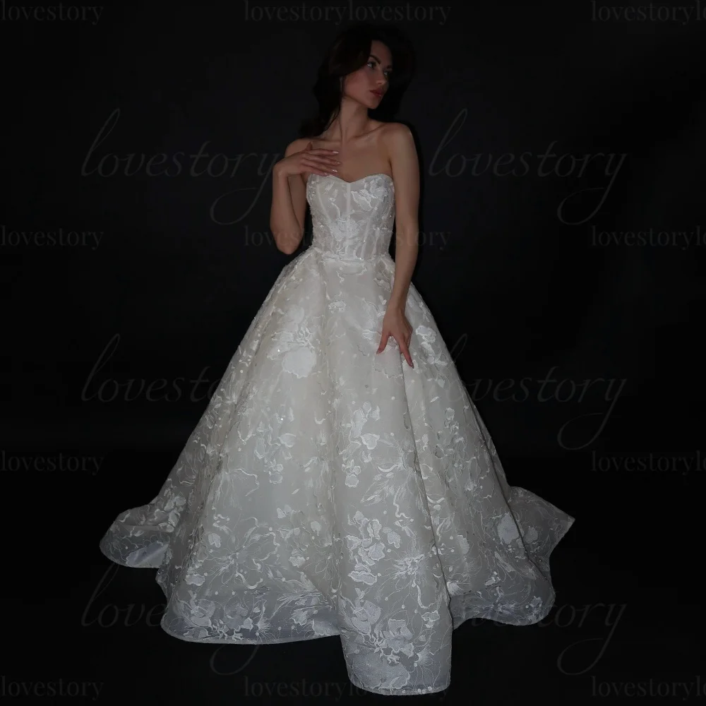 Sweetheart Neck Customized Wedding Dresses A Line Bridal Ball Gowns Vintage Sequined Bride Robes vestido de novia