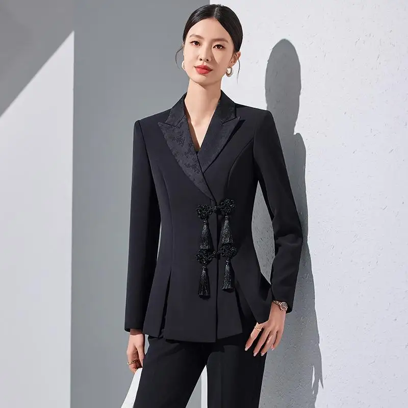 3-A73  High-end Chinese style suits for women in autumn, new style, fashionable, goddeskL professional suit jackets