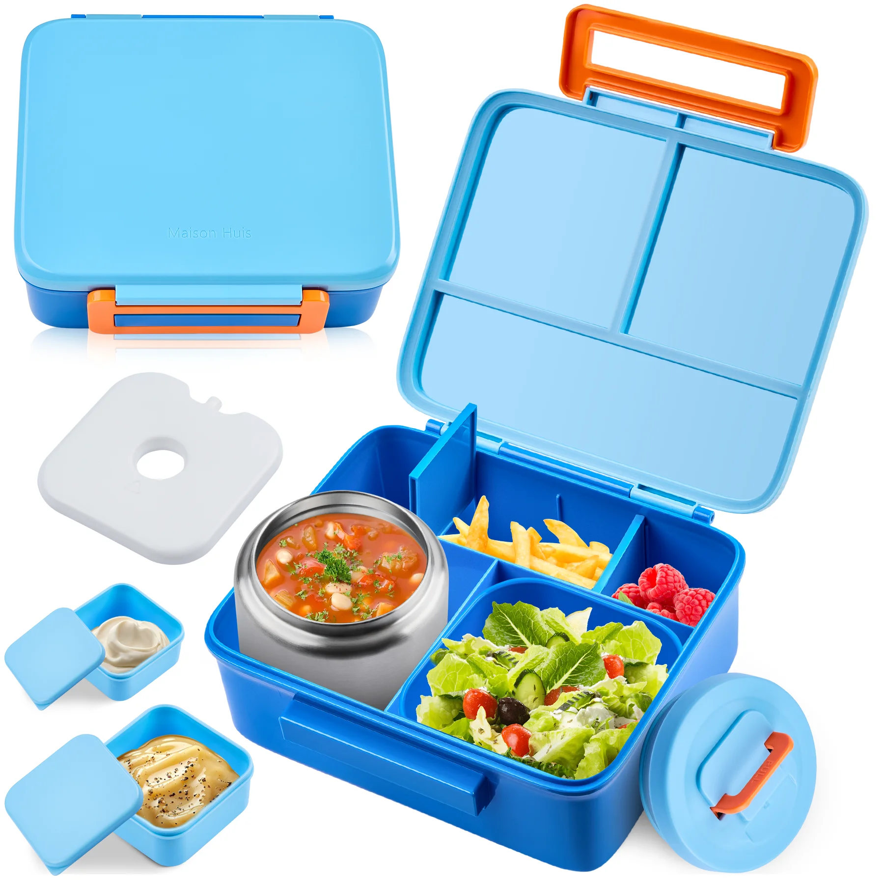 Bento-Lunchbox für Kinder mit 8 Unzen Suppe, auslaufsichere Thermo-Lunchbehälter mit Snack-Saucenbehälter für Kinder, Kleinkinder, Mädchen