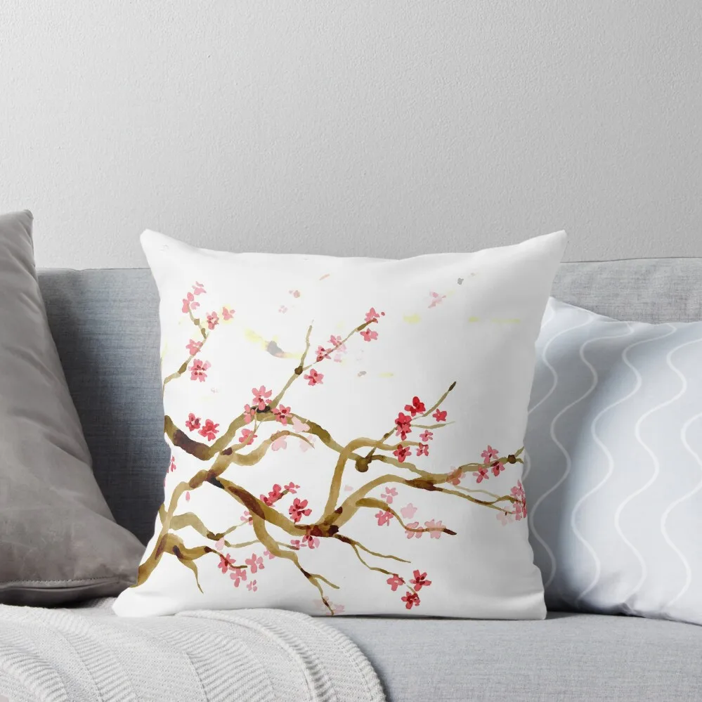 

Painted Japanese Cherry Blossom Throw Pillow Christmas Pillowcase christmas ornaments 2025 Embroidered Cushion Cover pillow
