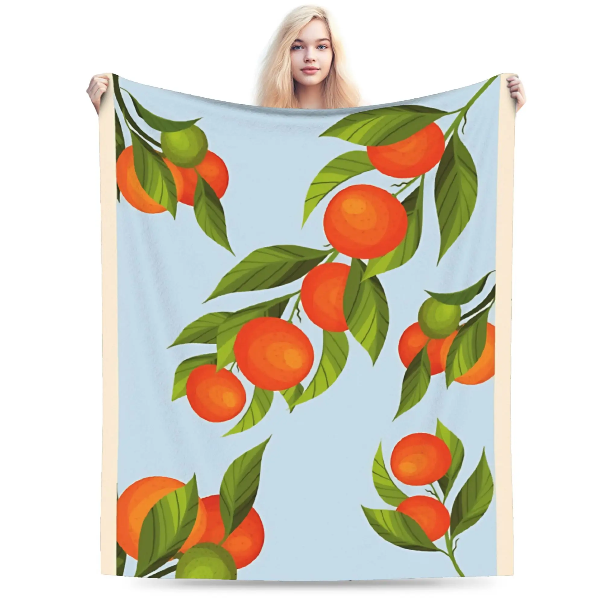 Tropical Fruits   Blanket Quality Super Warm  Throw Blanket Spring Children Living Room Pattern Bedspread