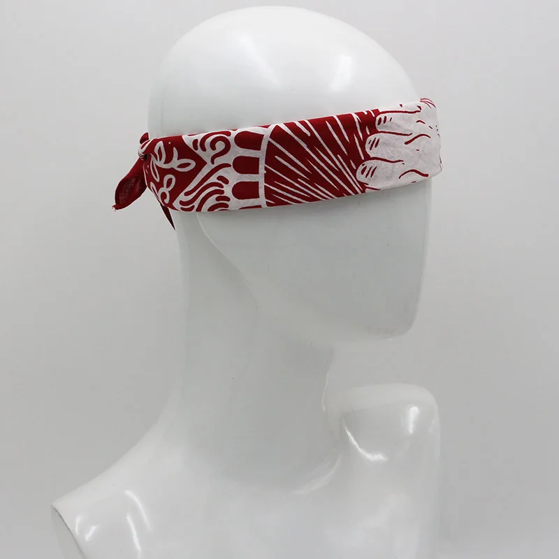 New Dark Red Bandanas Printed Scarf  Women/Girl Headband Headwear Headscarves Hair Bands