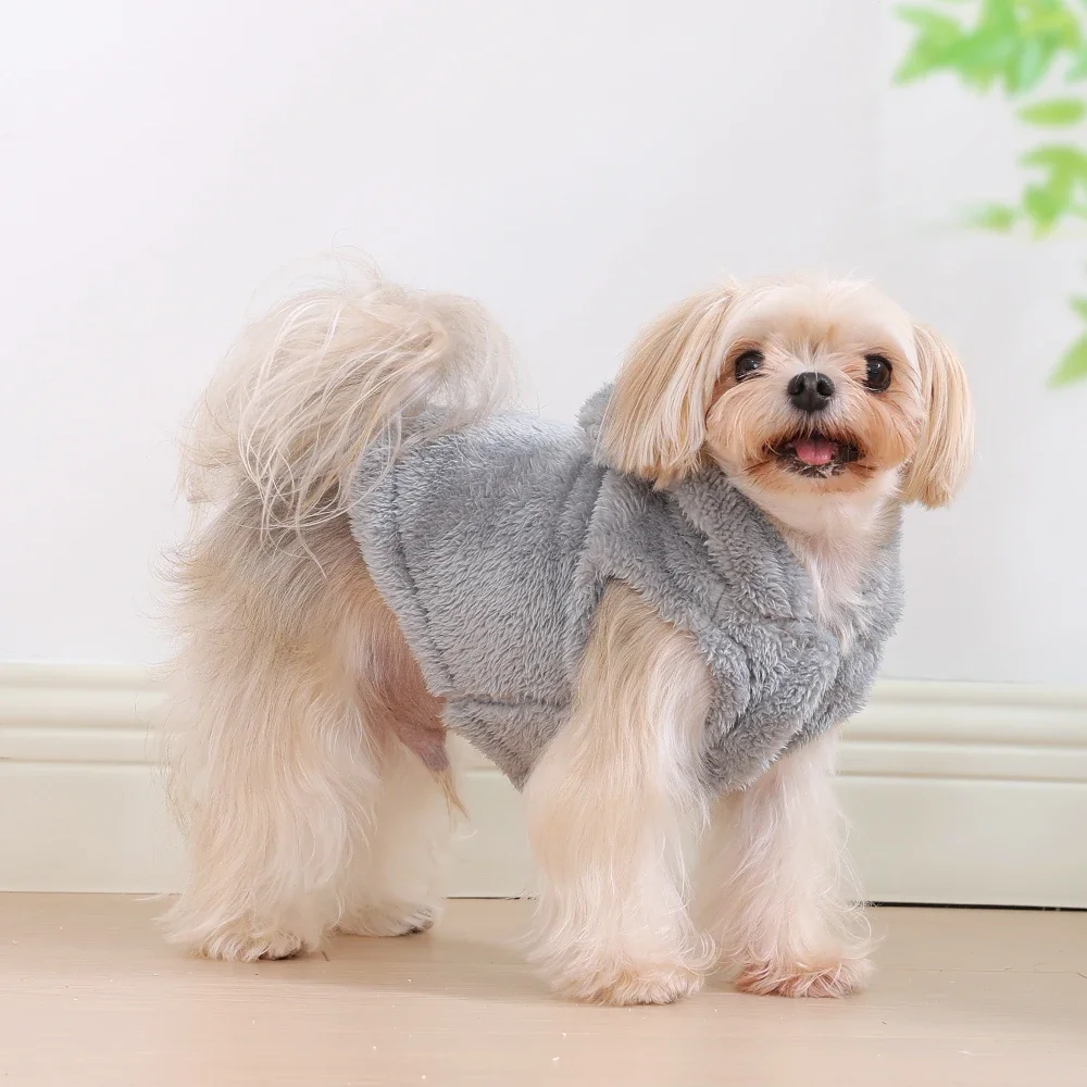 Haustier-Katzen-Mantel, Kapuzenpullover für kleine und mittelgroße Hunde, Winter, warme Fleece-Welpen-Kätzchen-Kleidung, Jacke, gemütliche süße Sphynx-Katzenpullover-Bekleidung – Detail 11