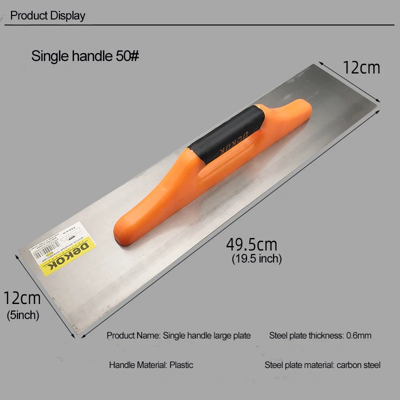 

Plastering Trowel Single-handle 24.5/29.5/39.5/49.5cm Putty Scraper Gypsum Trowel Plaster Paint Feed Filling Construction Tools