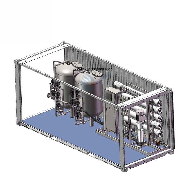 

10000L/Hour Large-scale Seawater Desalination Reverse Osmosis Pure Water Production Integrated Equipment in Container PLC Pump