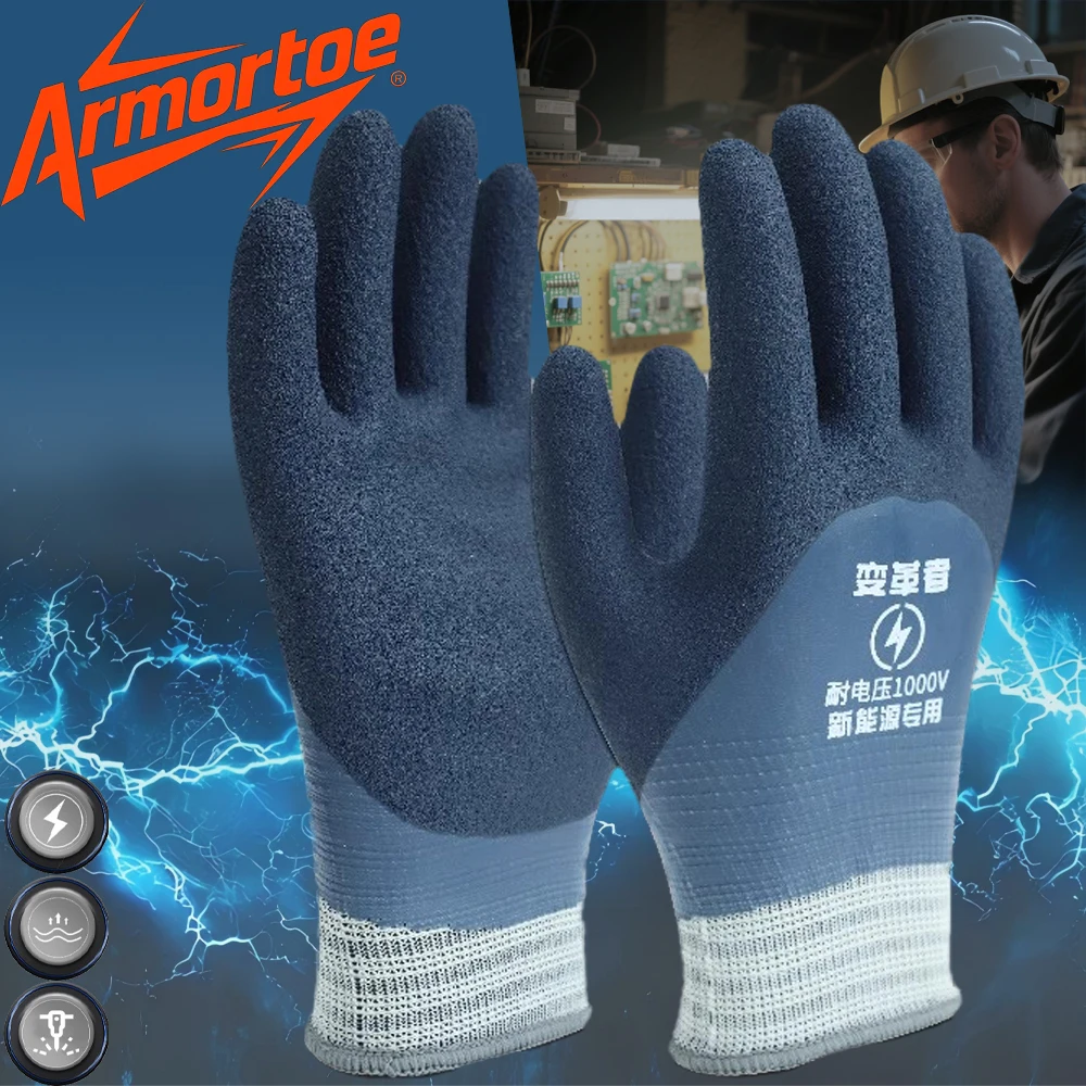 

ArmorToe 1000V Electrician Gloves Anti Static Cut Resistant Insulated Shockproof for EV Maintenance Safety #ArmorToe8022