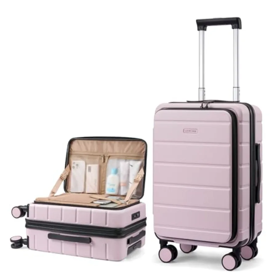 

20 Inch Carry On Luggage for Air Travel with Spinner Wheels Expandable Hard Shell Suitcase in Black TSA Lock Approved for Men W