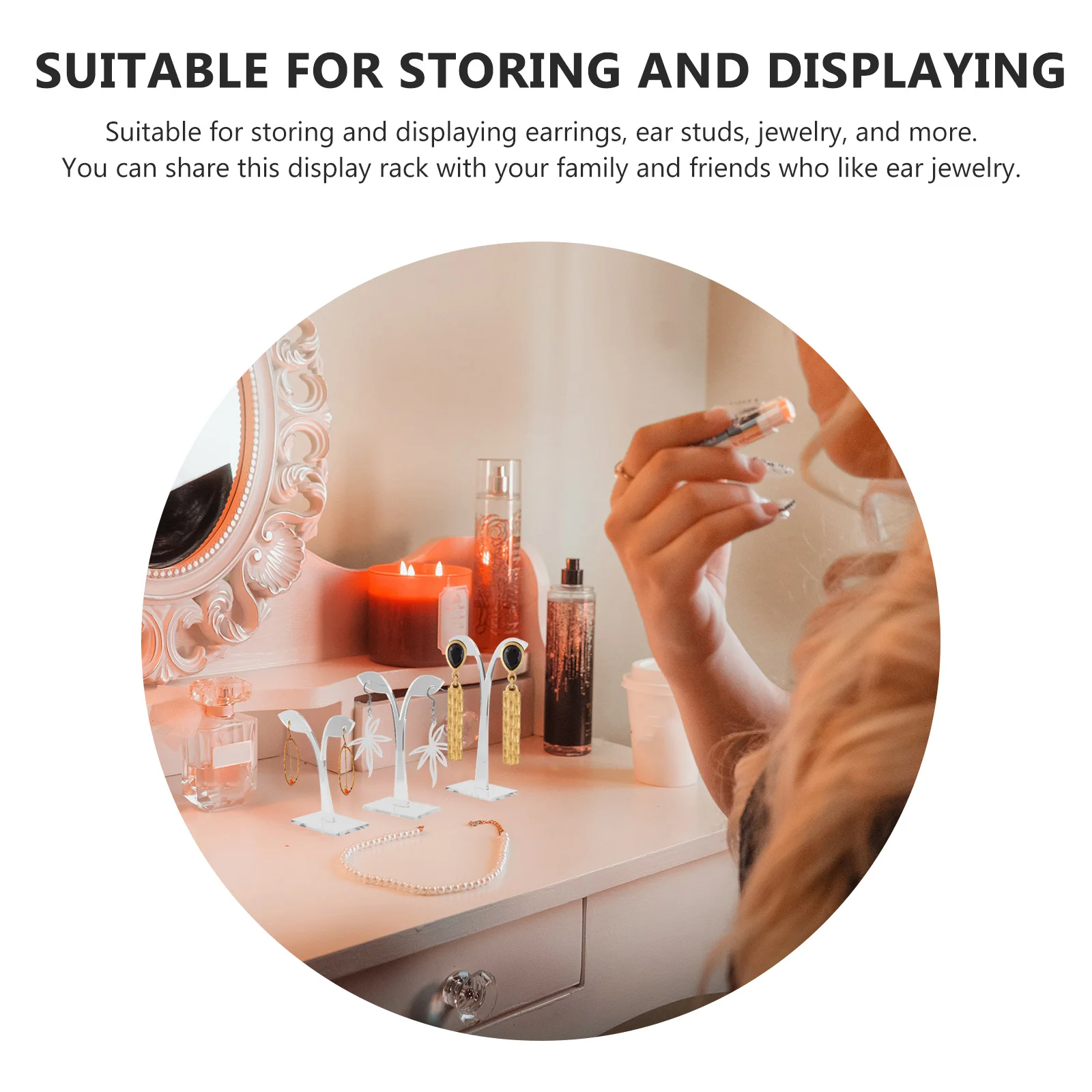 

6pcs Display St Jewelry ganizer Ear Stud St Rack Acrylic Earring Holder Leaf Shaped Holder for Studs Storage Solution