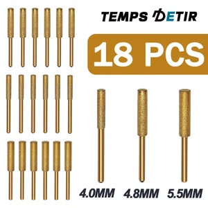 Sierra de grabado de la cadena cilíndrica recubierta de diamantes con motos de motosierra de 18 piezas 4/4.8/5.5 mm. 8 mejor afilador de sierra de ventas - №6