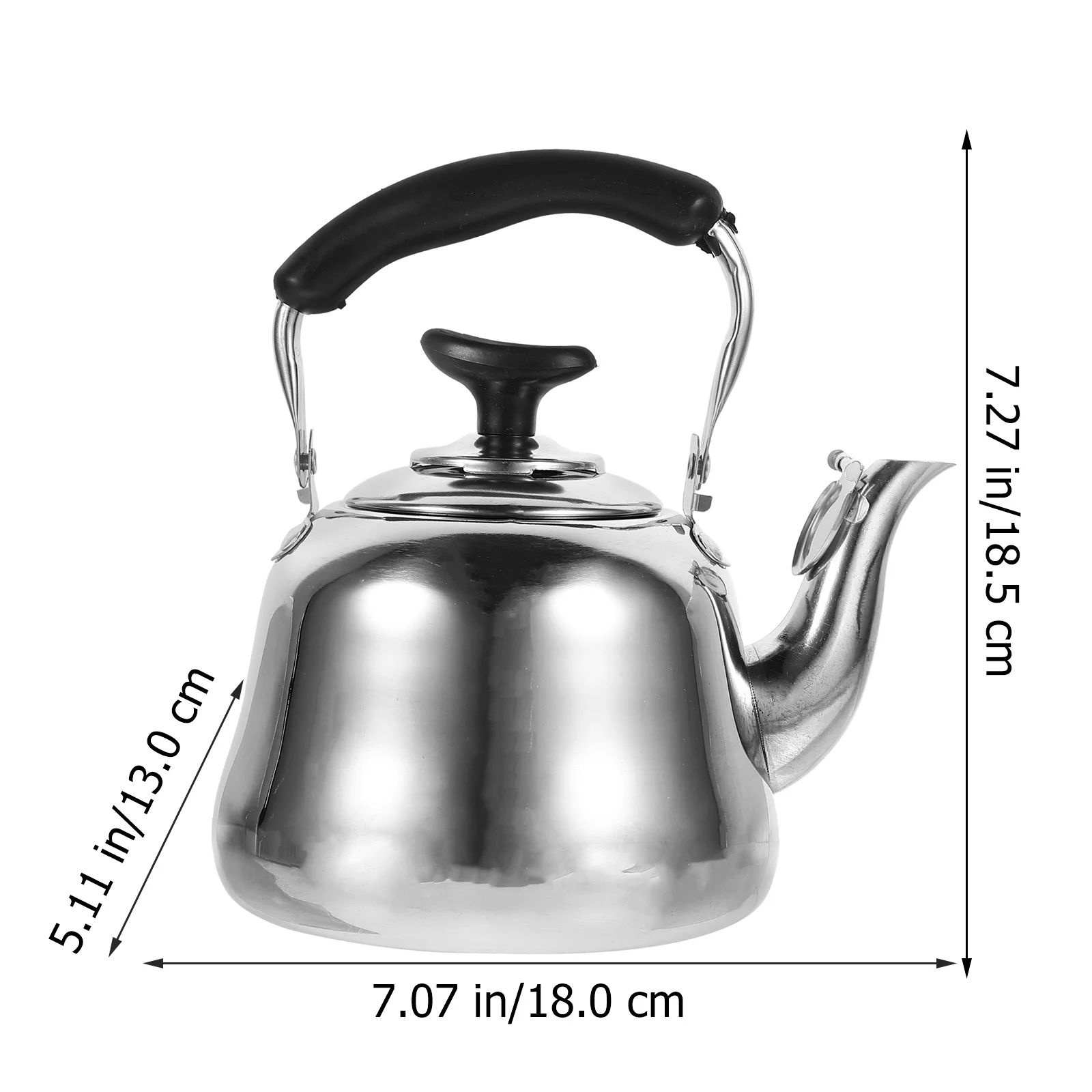 

Stainless Steel Tea Kettle Stovetop Whistling Kettle Food Grade Large Capacity Quick Heating Modern Design Easy Storage