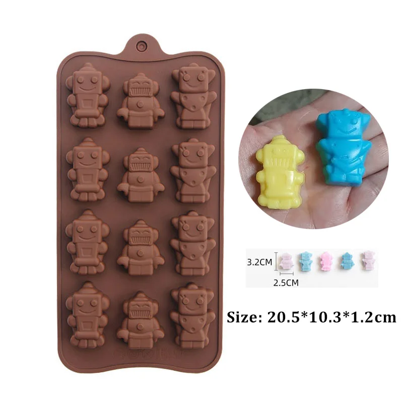 3D Robot Chocolate Mold DIY Candy Jelly Pudding Silicone Baking Mould Dessert Ice Molds