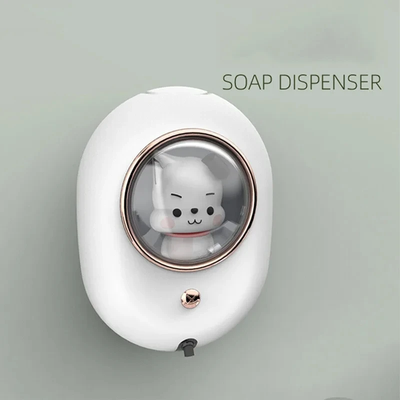 Wall Mounted Automatic Foam Soap Dispenser Cute Pet With Lamp USB Rechargeable Inductive Hand Sanitizer Detergent Dispenser