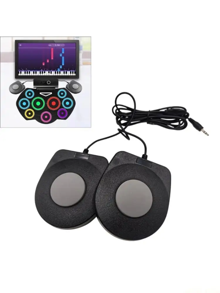 

U2JB Универсальная цифровая педаль барабана с нескользящим основанием Компактная педаль сустейна Прочность