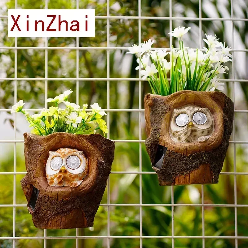 

Vilead Resin Owl Figurine Solar LED Light Outdoor Home Garden Decoration Animal Lawn Ornament Waterproof Lamp Unique Yard Gift