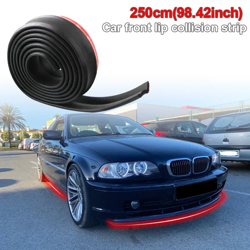 

Car Front Bumper Lip Splitter Spoiler Rubber Skirt Protector Body Trim Bumper Lip Strip Car Side Skirt