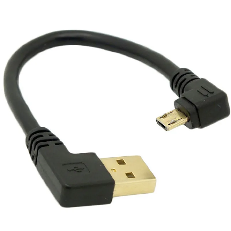 0.14M Ngắn Mạ Vàng Góc Micro USB Sang Trái Góc Cạnh USB Tpye Một Nam 90 Độ Cáp Dữ Liệu dây Sạc Cho Điện Thoại Di Động