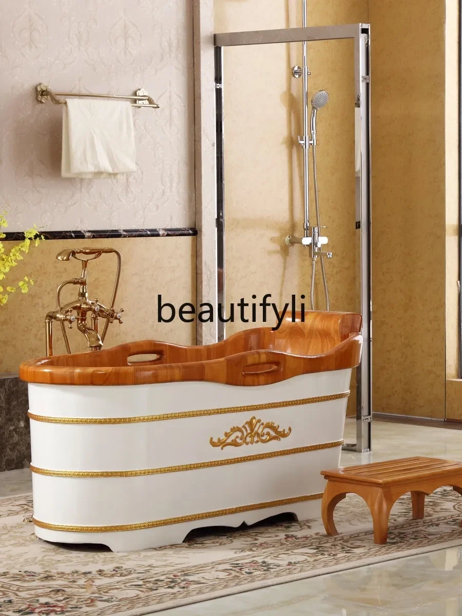 Bath wooden bucket household adult adult full body beauty salon wooden bathtub bath bucket thickened