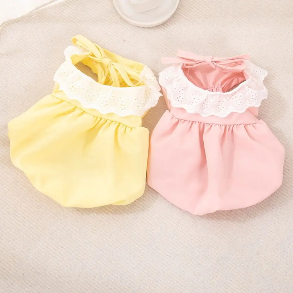 

Summer Solid Color Cat Princess Dress Thin Breathable Cat Lace Skirt Elastic Soft Pet Clothes