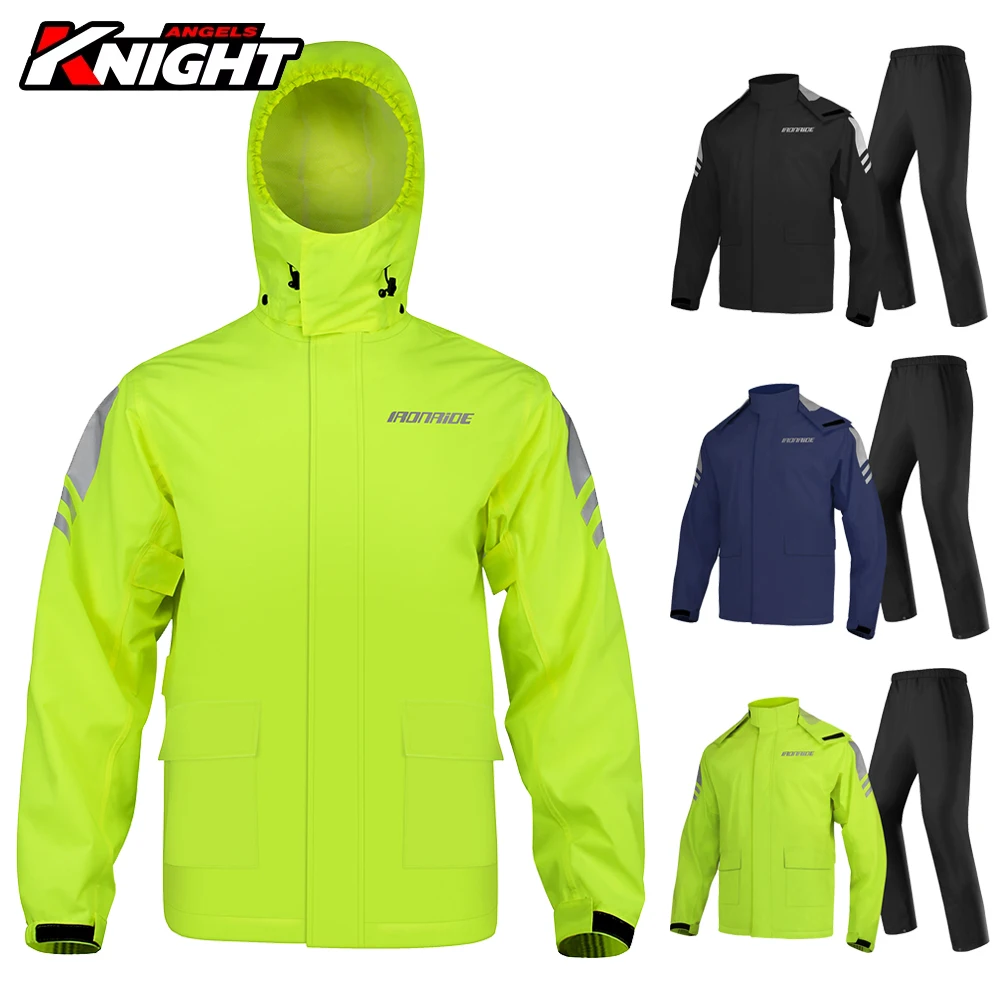 الرجال دراجة نارية معطف واق من المطر دعوى عاكسة في الهواء الطلق ركوب معطف واق من المطر دراجة نارية سبليت سترة مضادة للماء خفيفة الوزن قابلة للطي M-3XL #1