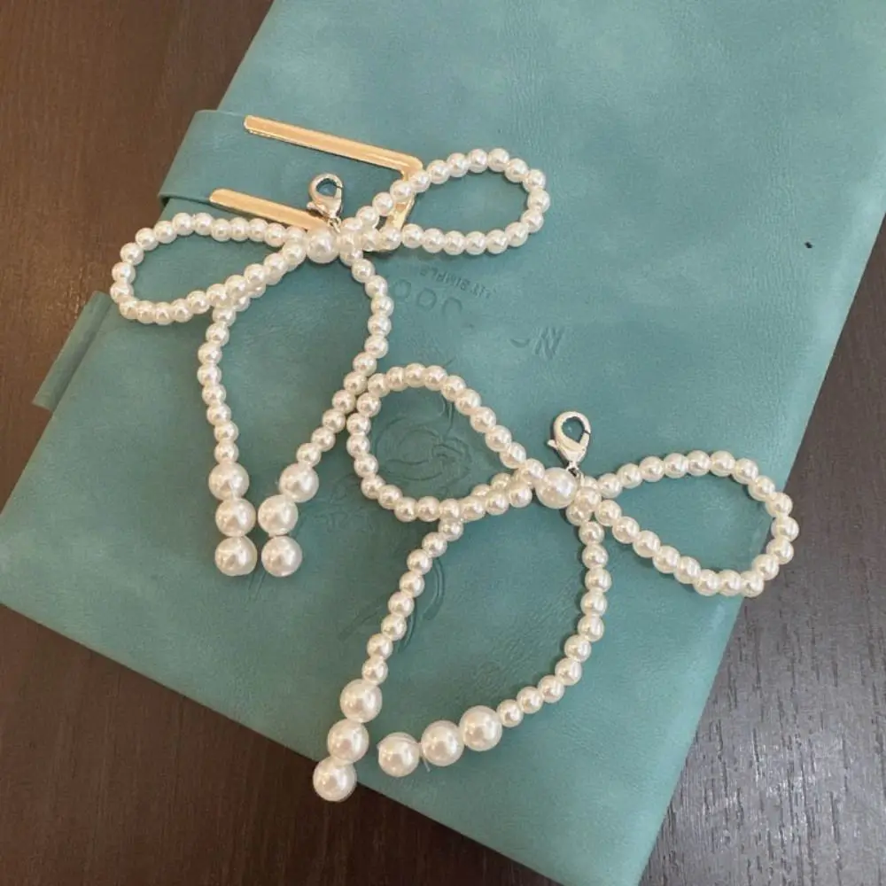 

Fashion Beaded Bow Beaded Pendant Pearl Bow Shoe Chain Ins Handmade Key Chain