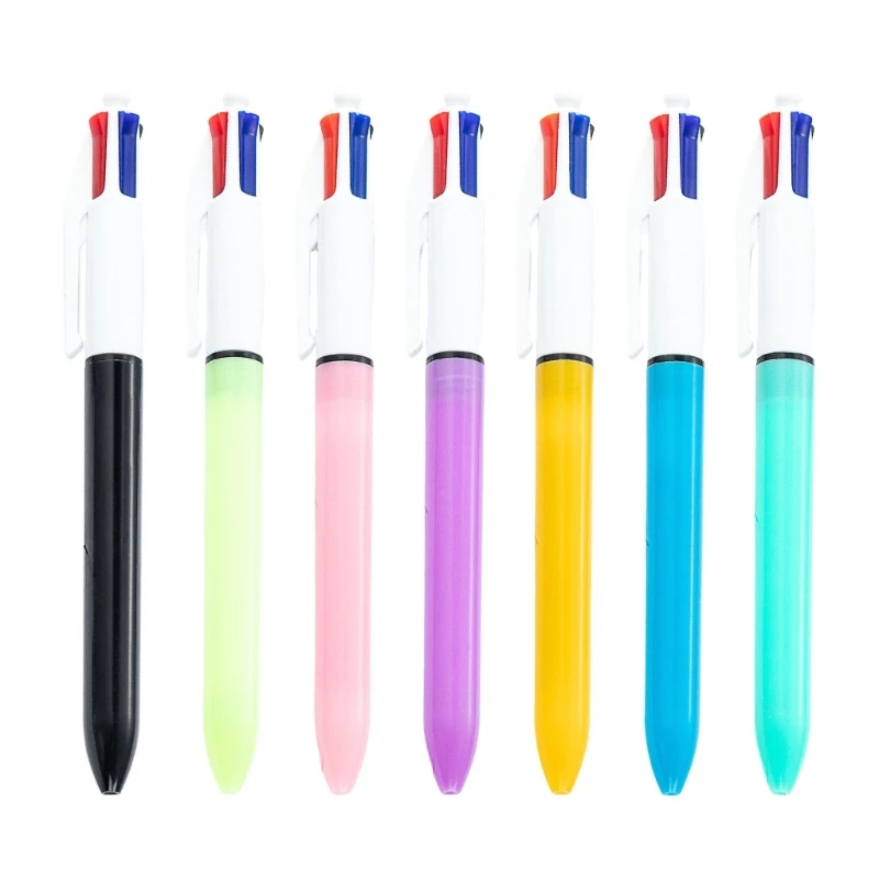 10Pcs Multicolor Ballpoint Pen 4-Color-in-1 Pen Retractable Ballpoint Pen, 1.0mm