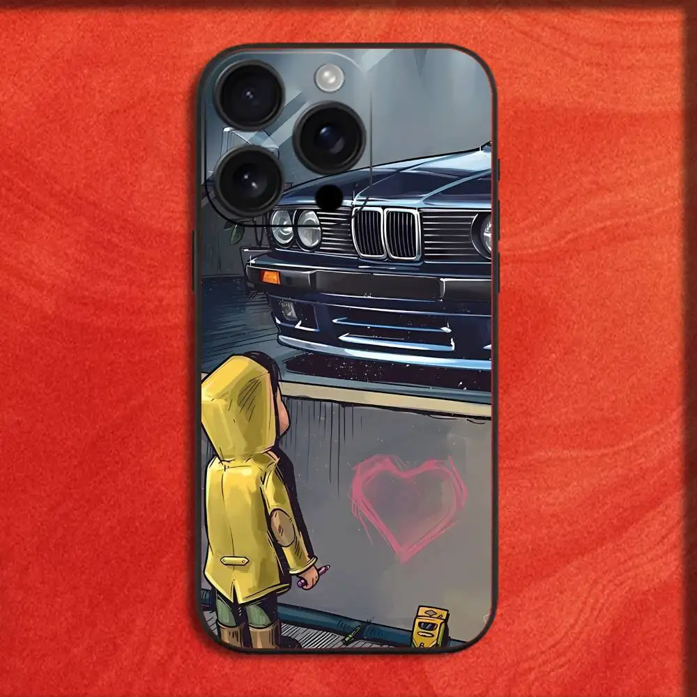 소년 스포츠카 JDM 드리프트 폰 케이스 아이폰 17,16,15,14,13,12,11,프로,맥스,플러스,E,SE4,에어,미니 블랙 패션 커버