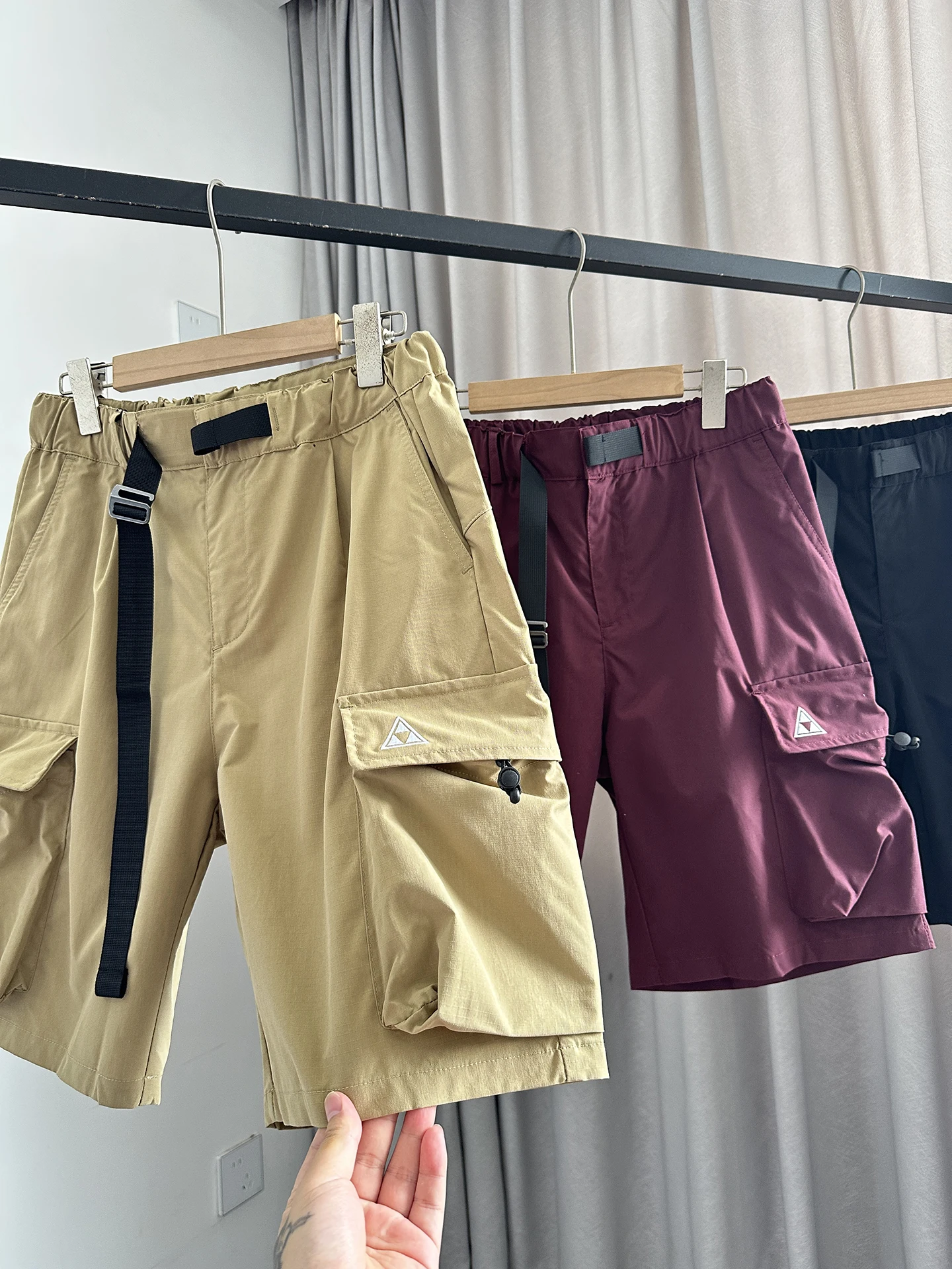 Outdoor Men's Workwear Shorts Multi-Pocket Wear-Resistant Tear-Resistant Water-Resistant Summer Fashionable Nylon Spandex