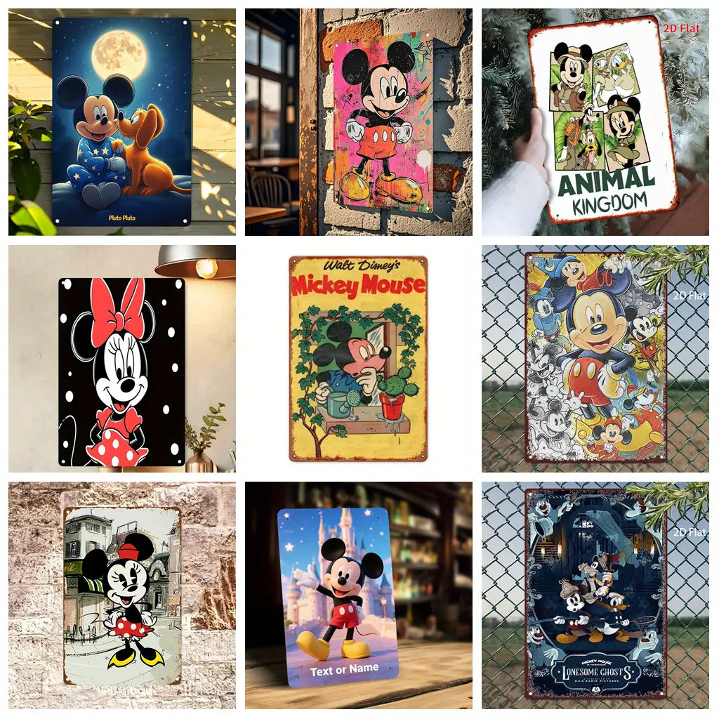 

Miniso Mickey Joyful Adventure Appreciation Decor Metal Signs Tin Signs Captain Poster Decor for Bar Pub Club Wall Decoration