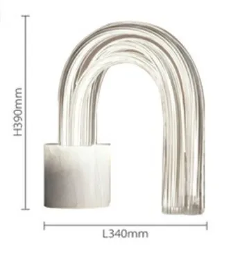 Post Modern Acrylic Tube LED Fiber Concentric Lock Table Lamp with Cylindrical Marble Base for Bedside