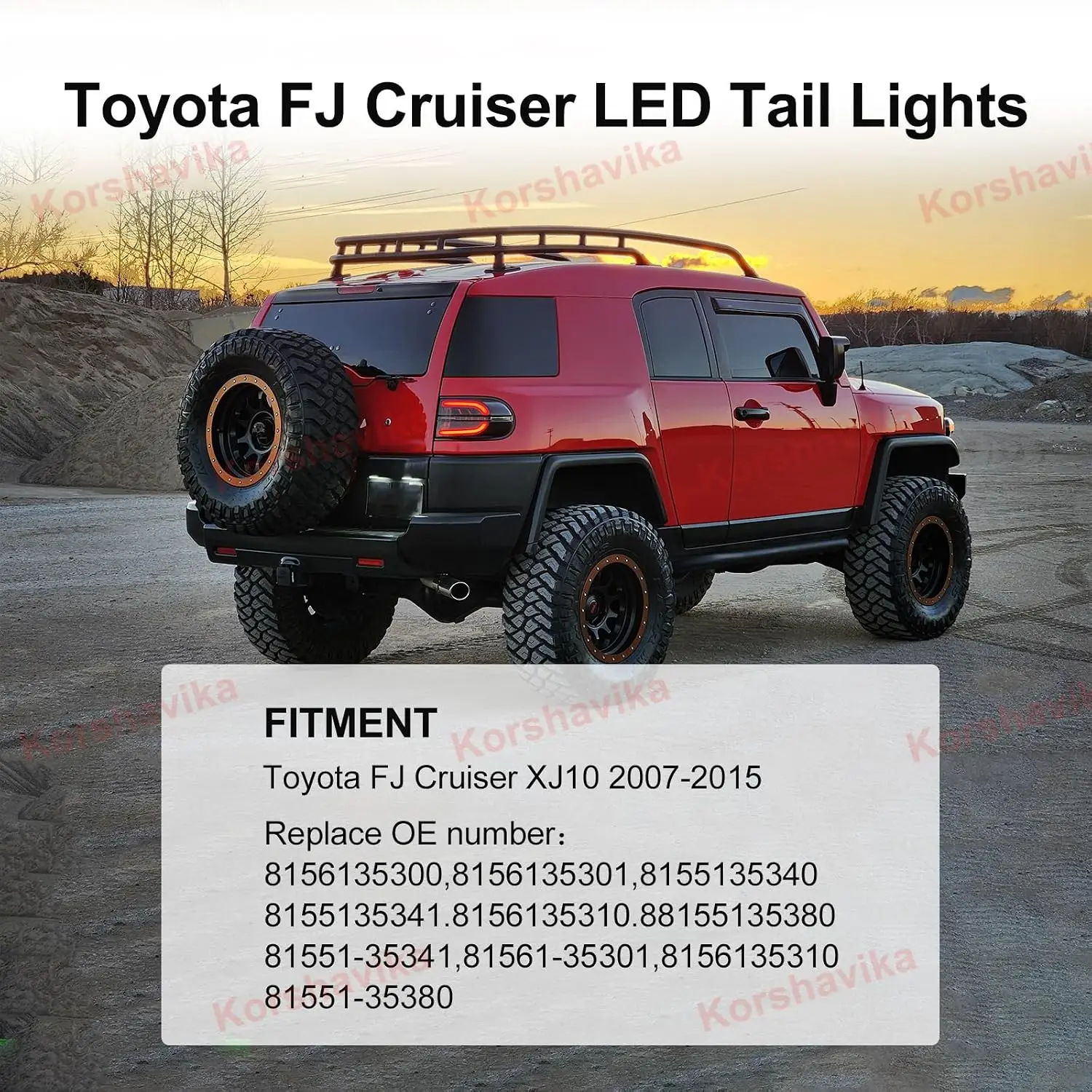 LED Tail Lights For Toyota FJ Cruiser 2007-2015 Sequential Start-up Animation DRL Turn Signals Brake Reverse Rear Lamp Set Fish Bone Style