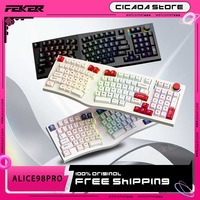 New FEKER Alice98Pro Mechanical Keyboard 3Mode Wireless Alice Keyboards Hot-Swap RGB Custom Ergonomics Alice98 Pro Game Keyboard