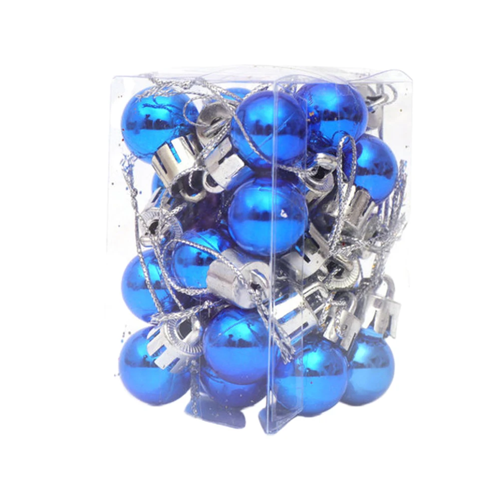 

Mini Plastic Christmas naments Balls Blue Colored Hanging Decorations for Tree Holiday Party Home Garden Patio Bar