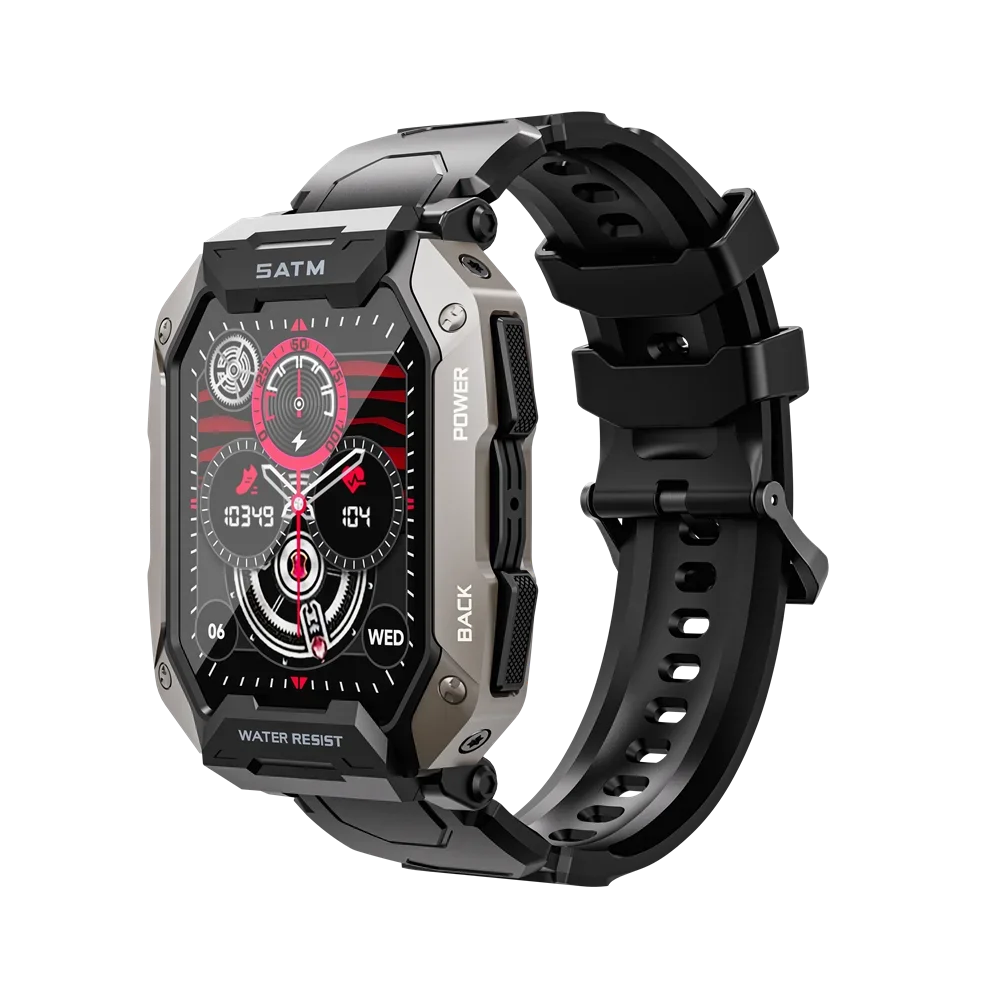 

C20 Plus Military Smart Watch Men Carbon Black Ultra Army Outdoor 5ATM Waterproof Heart Rate Blood Oxygen Monitoring Smartwatch