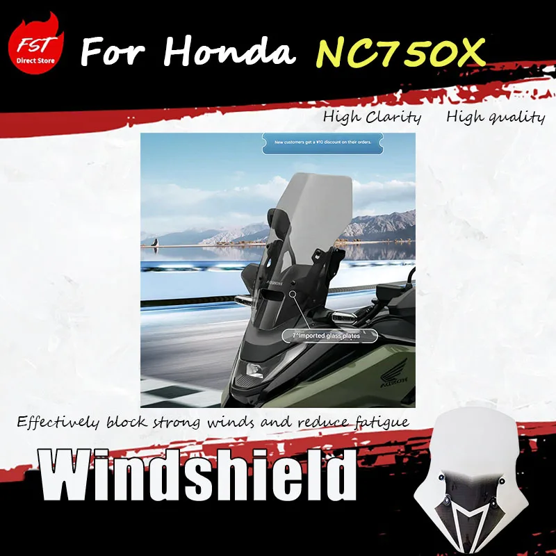 

For Honda NC750X Windshield Tall Viser Wind Deflector Fly Screen Protector Fairing Cover Motorcycle Accessories