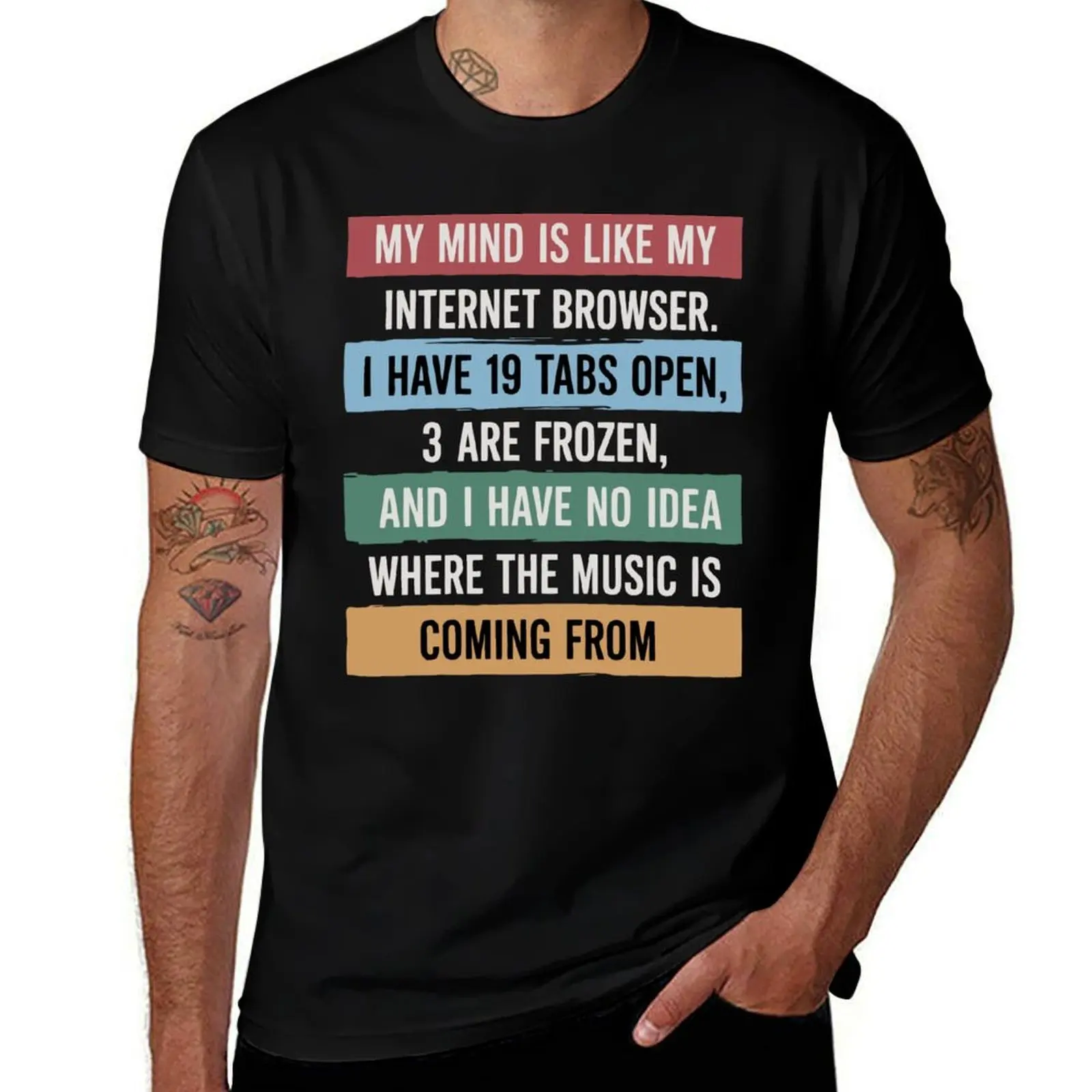 Футболка My Mind Is Like My Internet Brazer, футболки больших размеров, винтажные футболки, мужские футболки, повседневные стильные футболки
