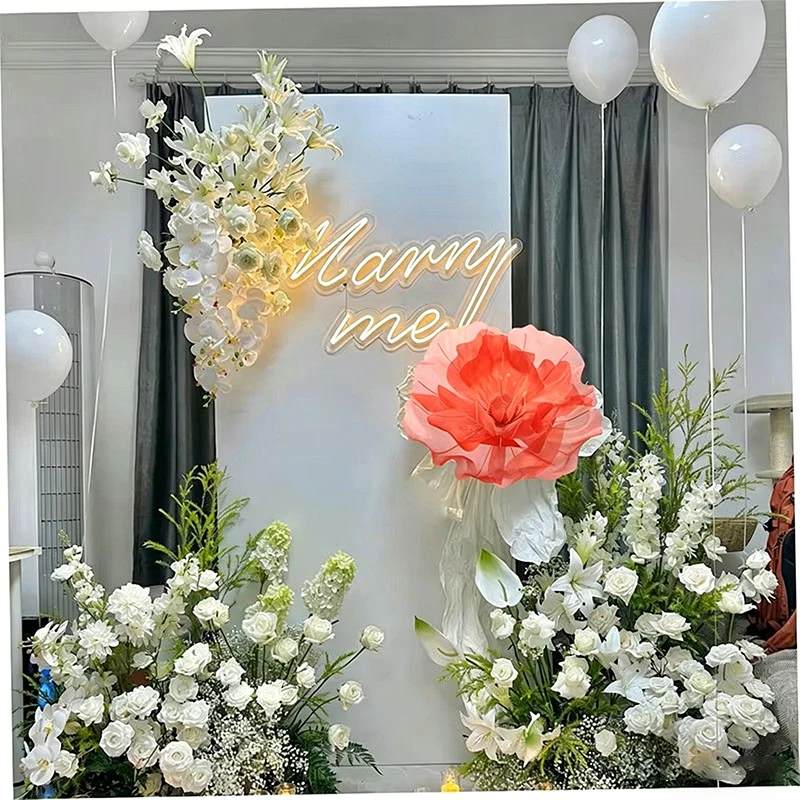 50cm Große Transparente Tüll-Blume Künstliche Blume mit Perlen-Akzenten für Heimdekoration Outdoor-Hochzeit Foto-Requisiten – Detail 5