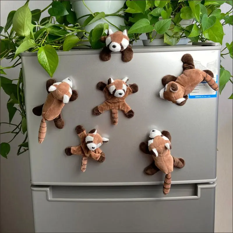 

Chinese Raccoon Plush Refrigerator Sticker Cute Creative Post Magnetic Little Panda Bear Refrigerators Souvenir Home Decor 2024