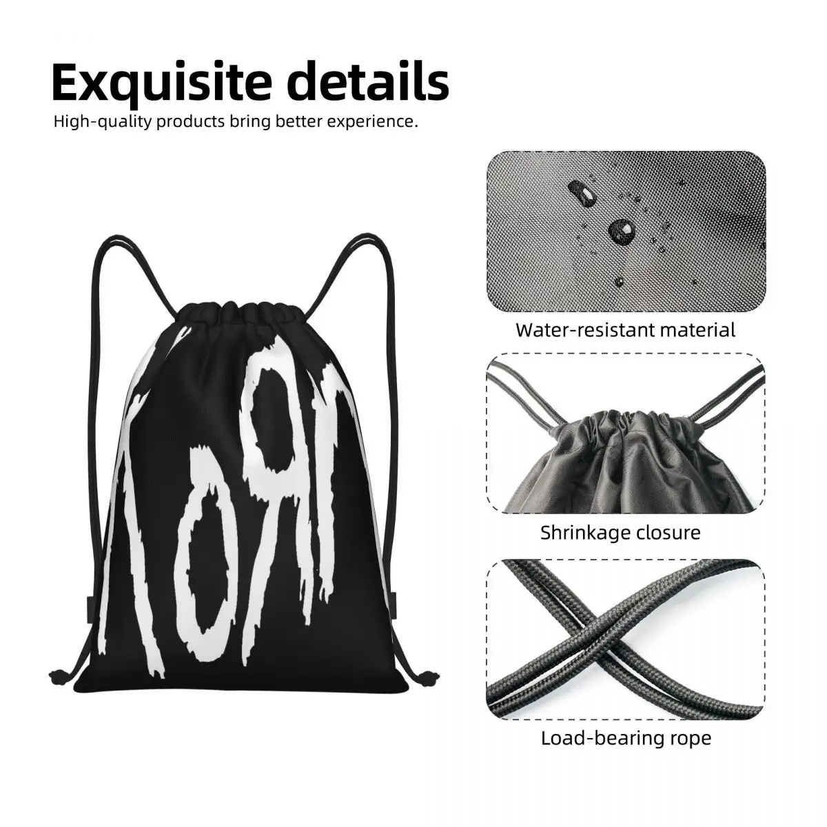 Korn Band Logo Multi-function Portable Drawstring Bags Sports Bag Book Bag For Travelling