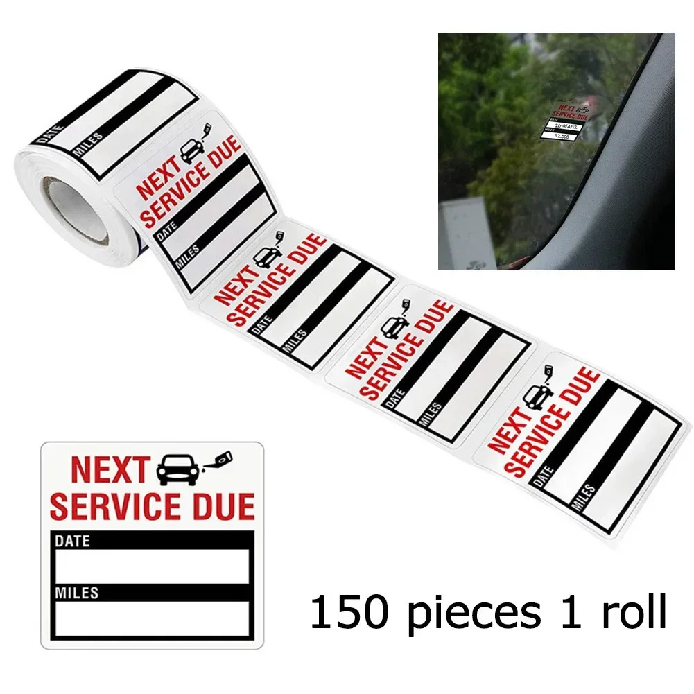 

150Pcs Oil Change Service Sticker Lables Transparent 2X2inch Auto Maintenance Service Due Reminder Stickers Oil Changes Lables