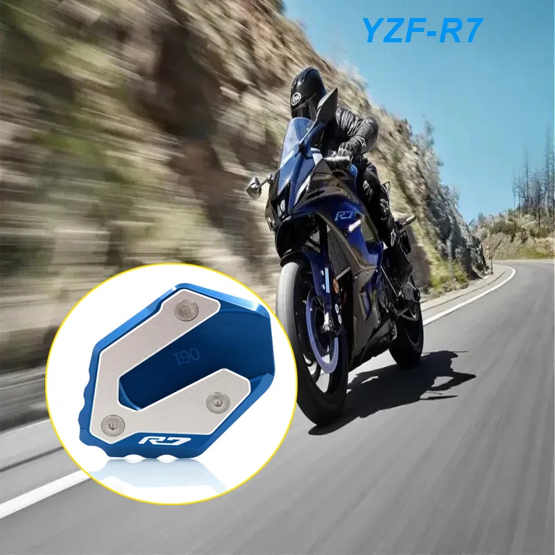 Motorcycle Accessories Kickstand Foot Side Stand Extension Pad Support Plate For YZF-R7 YZF R7 YZFR7 2021 2022 2023