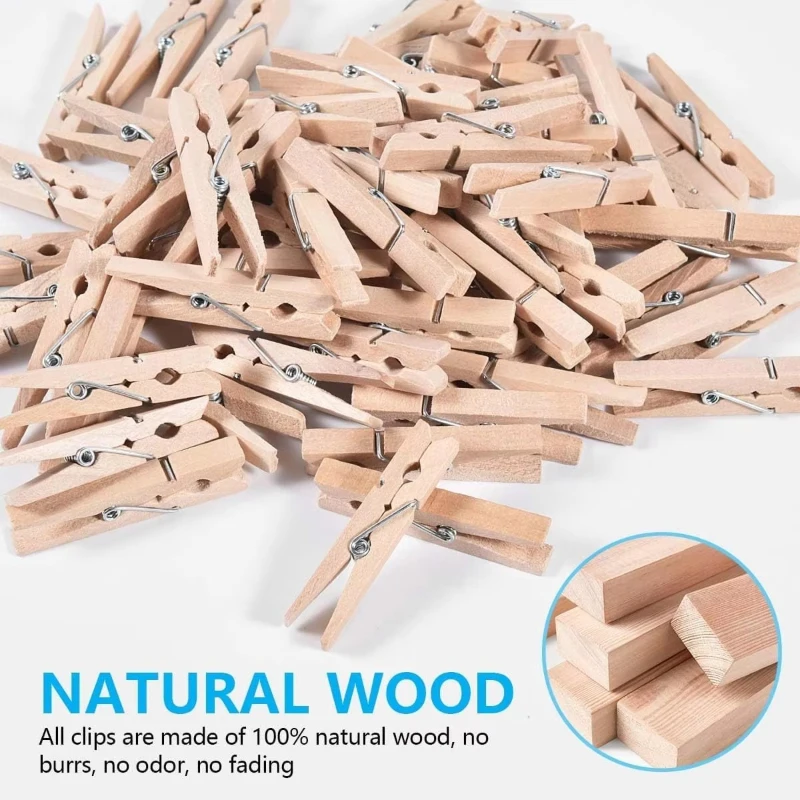 50-500 Stück Natürliche Holzklammern Fotoklammern Wäscheklammern Hochzeit Party Holzklammern Clips Pegs Dropshipping