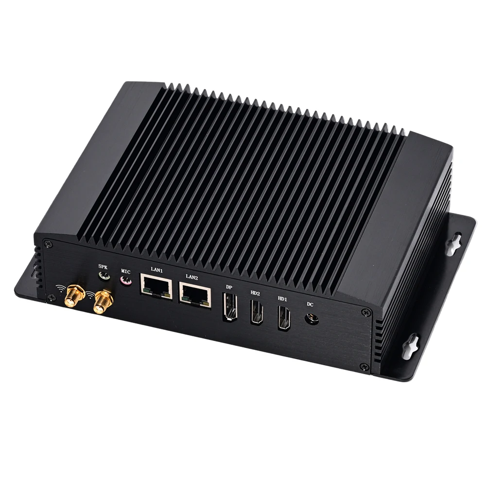 Partaker Fanless Mini PC Alder Lake-N Intel Core N100 Windows 11 Pro or Linux 2 x LAN DP 2 x HDMI 2 x COM Industrial Computer