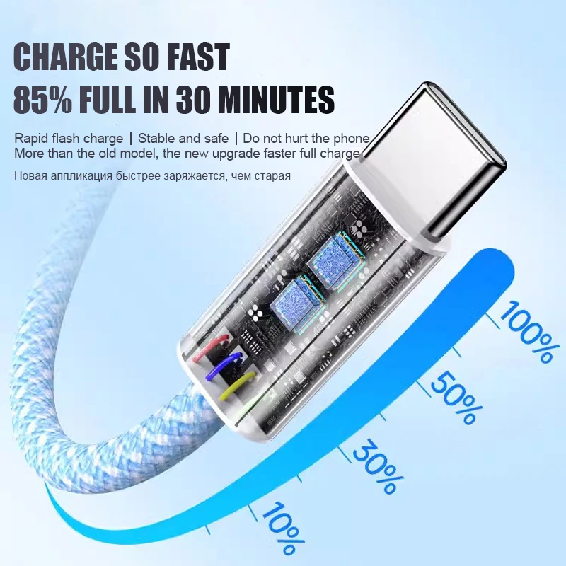 PD 60W Fast Charger 5A USB C to Type C Cable For Apple iPhone 16 15 Pro Max Plus Quick Charging For Huawei Samsung Xiaomi Cable