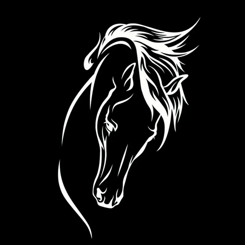 15cm Animal Horse Head Stickers on Car Products Sticker Stylish, Sunscreen and Waterproof Cover Scratches PVC Decoration Decals