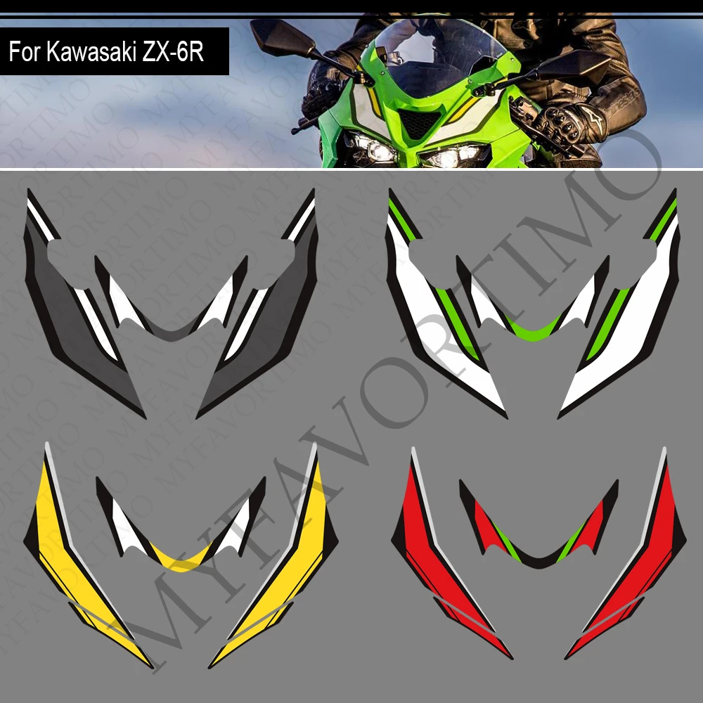 

Motorcycle For kawasaki Ninja ZX-6R ZX6R ZX - 6R Tank Body Front Face Rear Hump Fairing Fender Stickers Decals