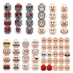 Military Emotional Face Injured Zombie Building Block Figure WWII Soldier Accessories Army  Weapon Part Bricks Kid Toy Gift K154