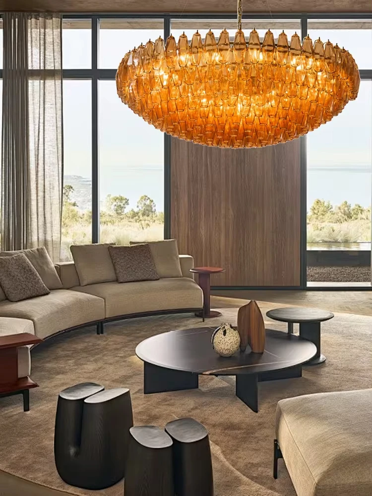 Modern Colorful Gray Glass Classic Chandelier Lighting Big 2024 Designer Large Home Appliance Villa Dining Lustres Luxury