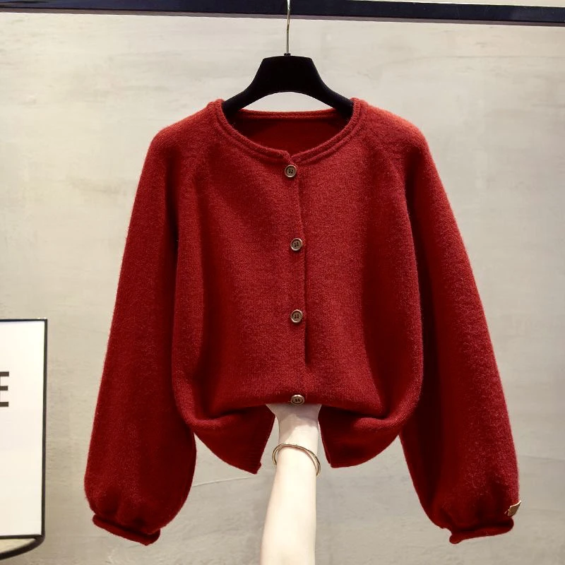 

Женский круглый вязаный свитер, пальто, свободная верхняя одежда для ленивых, модный открытый кардиган, осень-зима, Новое поступление