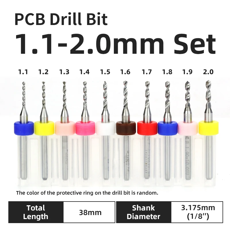 Juego de brocas PCB de 10 piezas, microbrocas de carburo para placa de circuito impreso, fijo de vástago 1/8 \