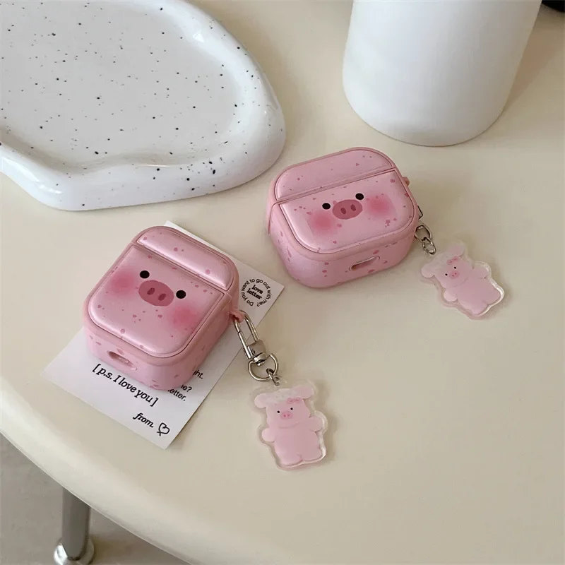 

Pink Pig Case for AirPods 4 Airpod 1 2 3 Pro Pro2 Bluetooth Earbuds Charging Box Protective Earphone Case Cover